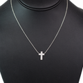 Dainty Two Row Pave Tiny Cross Necklace