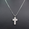 Rhinestone Puffy Cross Necklace