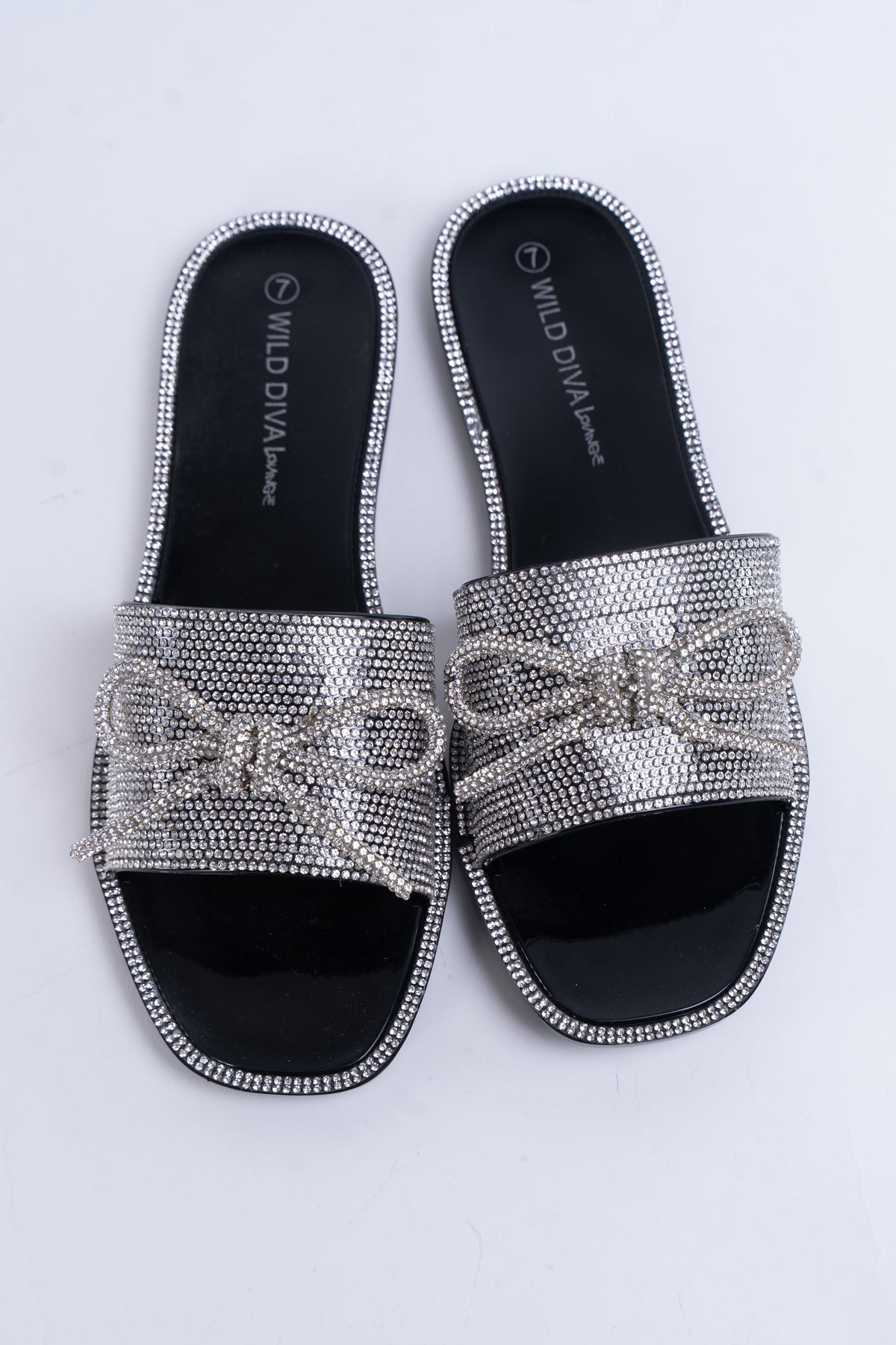 Rhinestone Flat PVC Sandal w/ Bow (SALE)