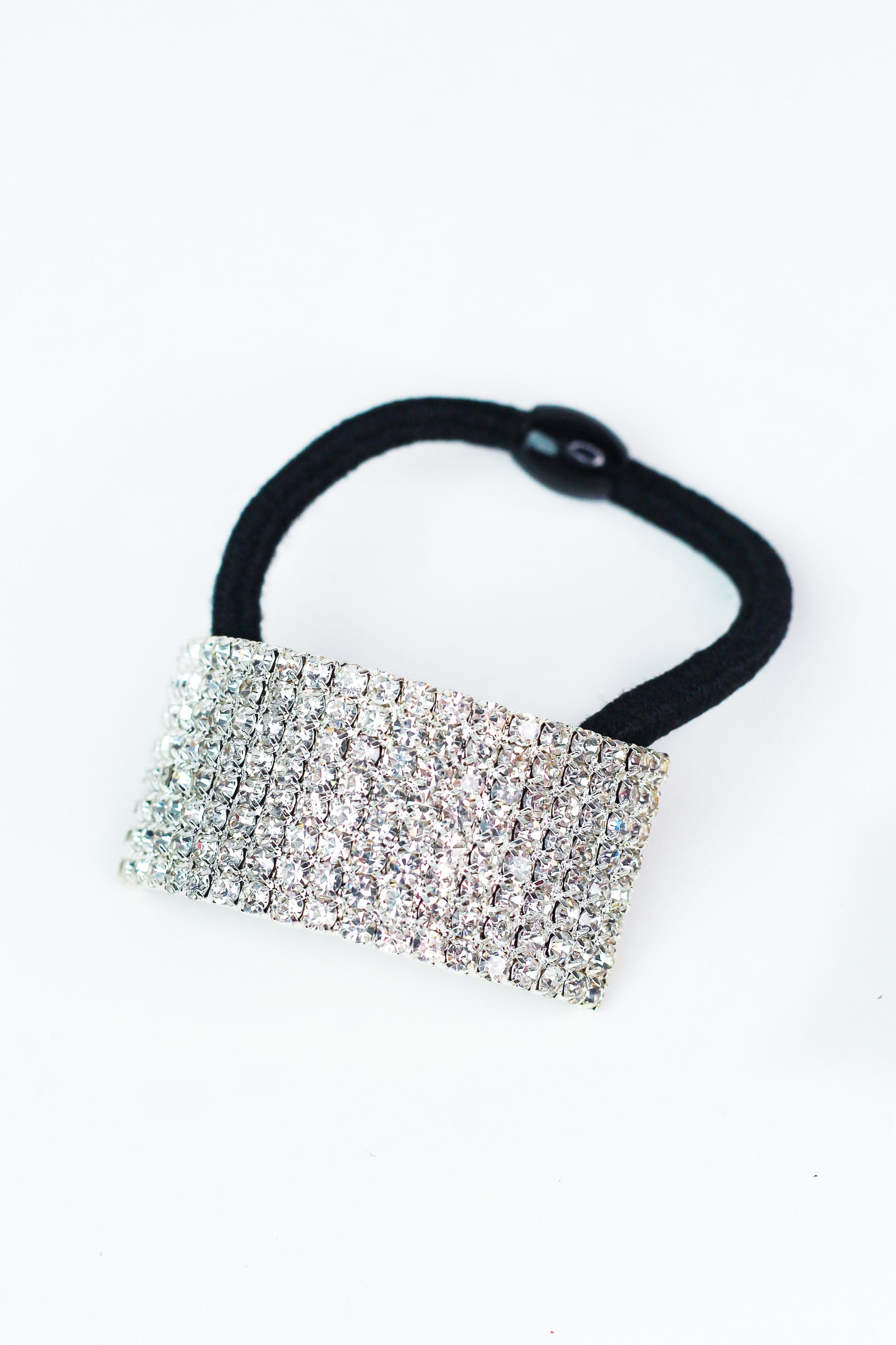 Thick Rhinestone Curve Bar Hair Tie