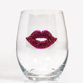 Rhinestone Lips Stemless Wine Glass