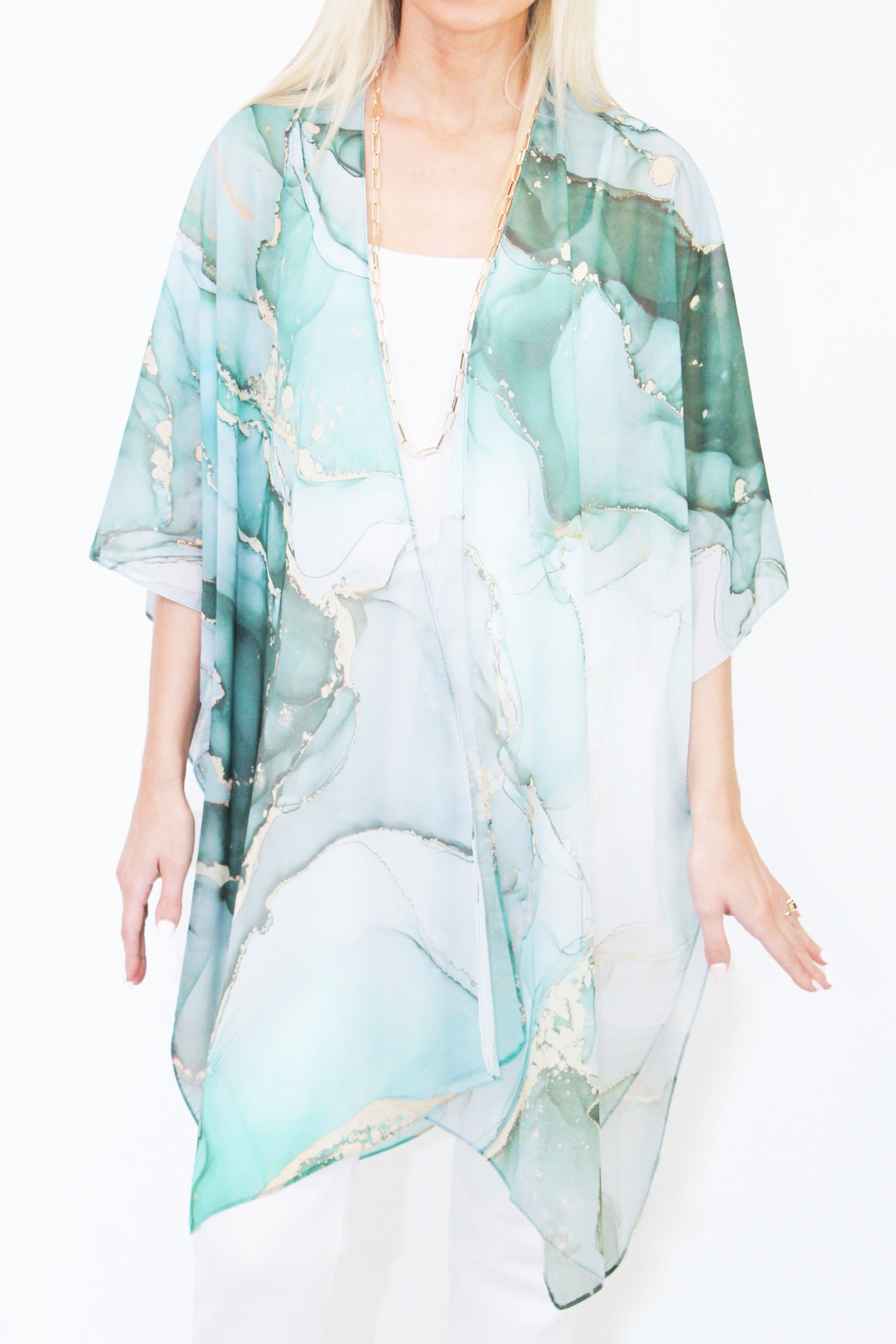 Marble Print Kimono