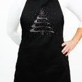 Rhinestone Abstract Christmas Tree Adjustable Neck Apron