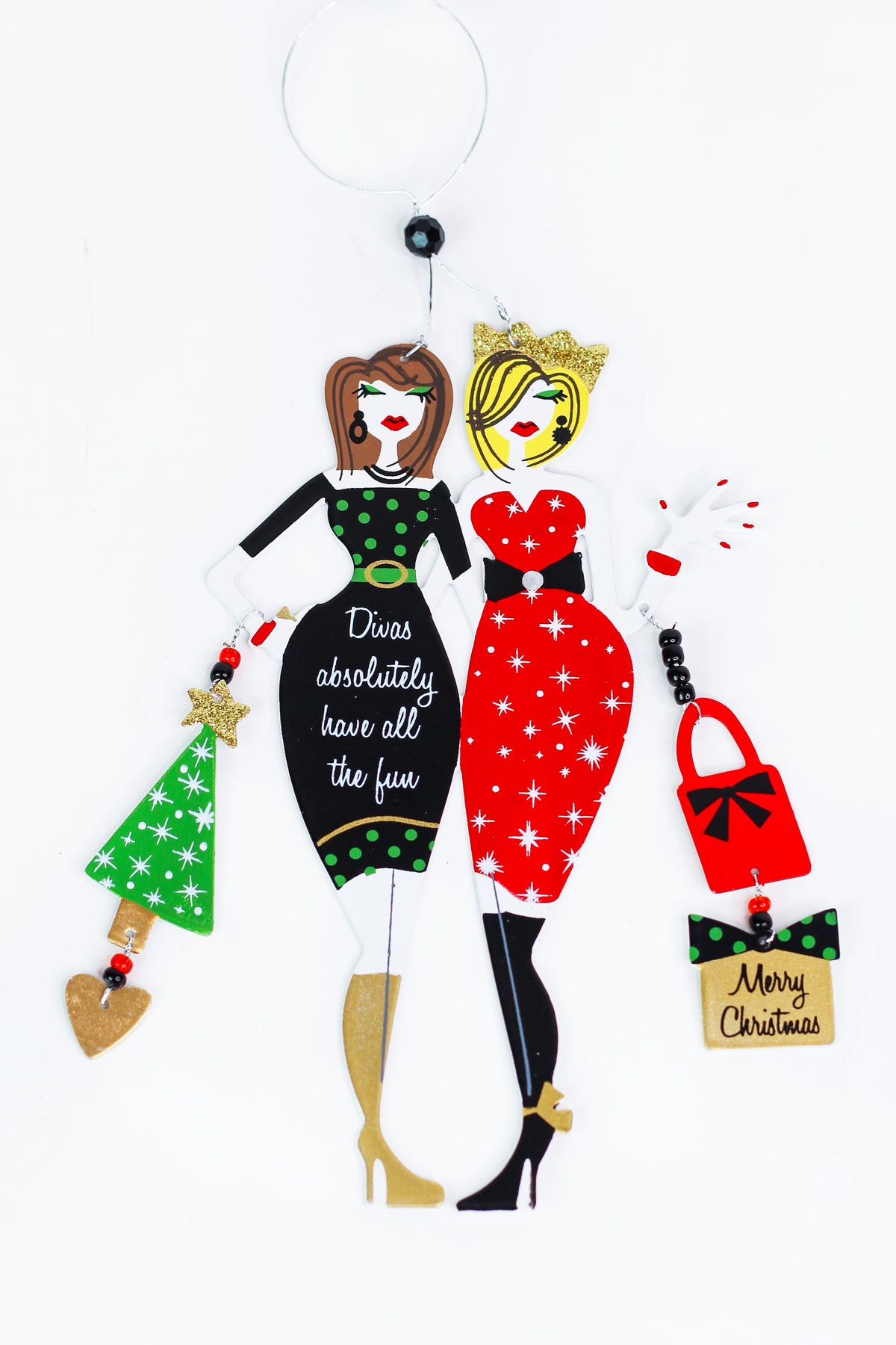 "Divas Fun" Divas Metal Christmas Ornament