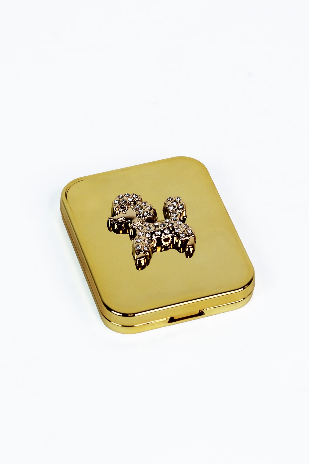 Rhinestone Dog Center Compact Mirror