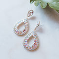 Rhinestone Trim Almond Around Inside Earring
