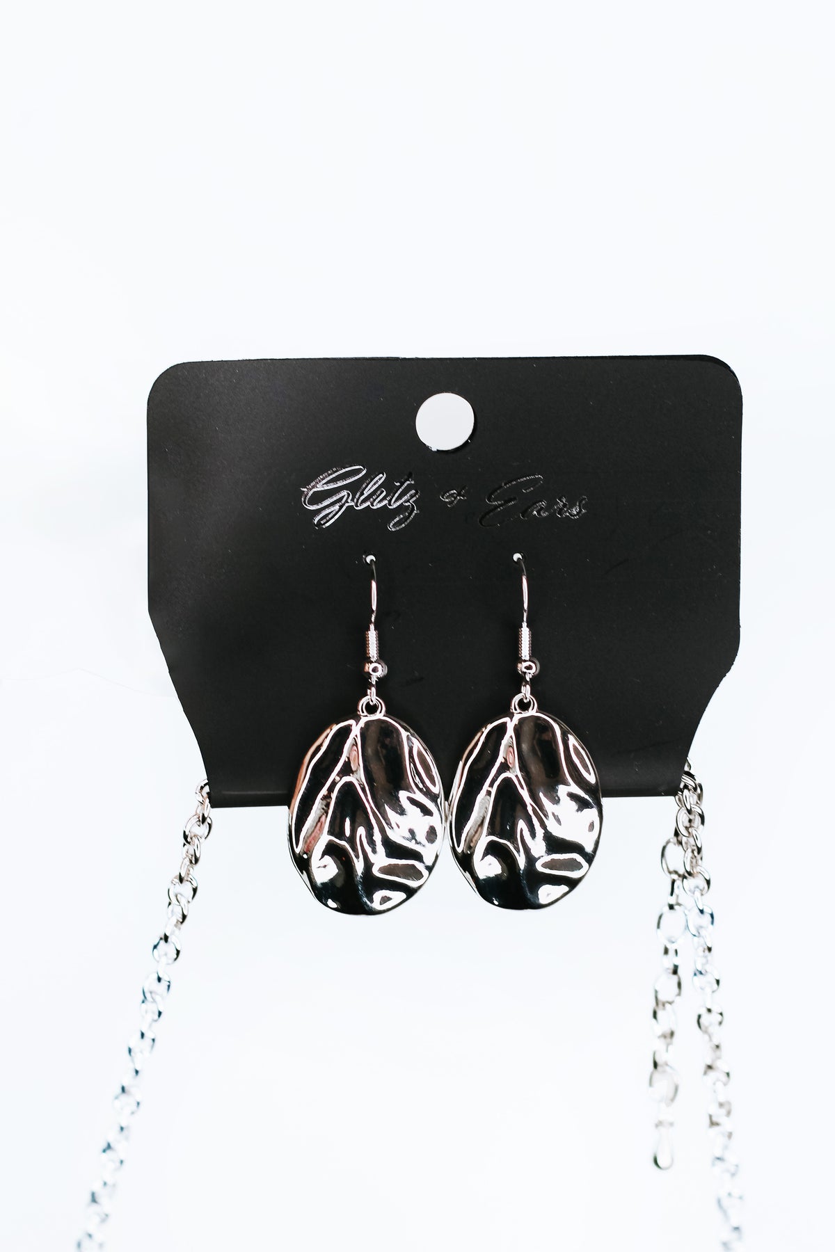 Hammered Metal & Stones Bib Necklace