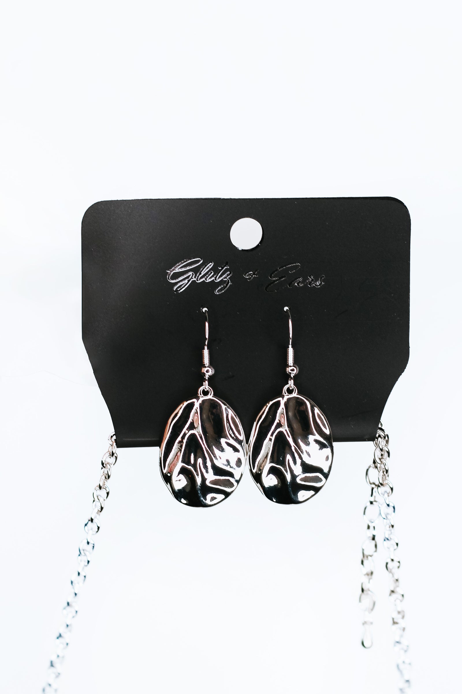 Hammered Metal & Stones Bib Necklace