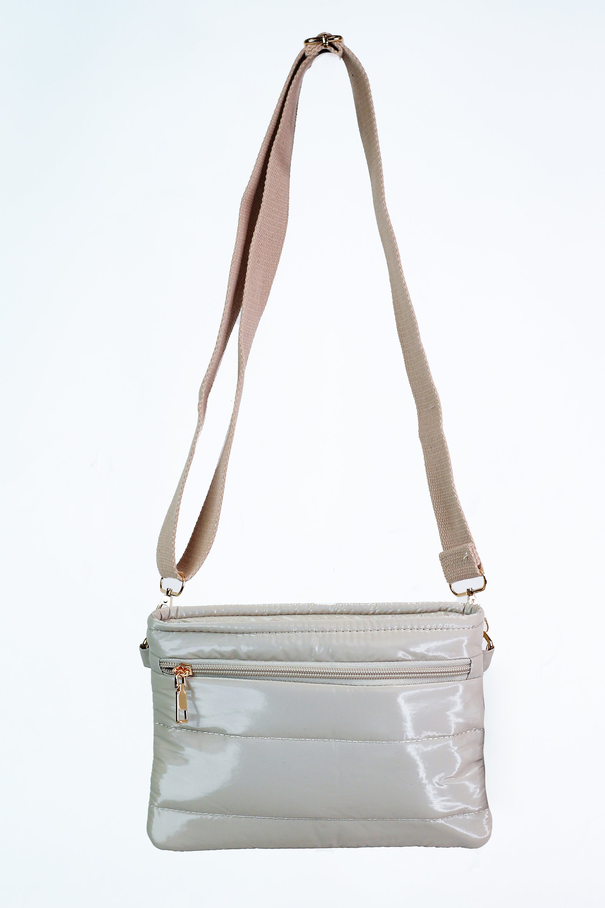 Quilted Crossbody Bag w/ Zip Compartments