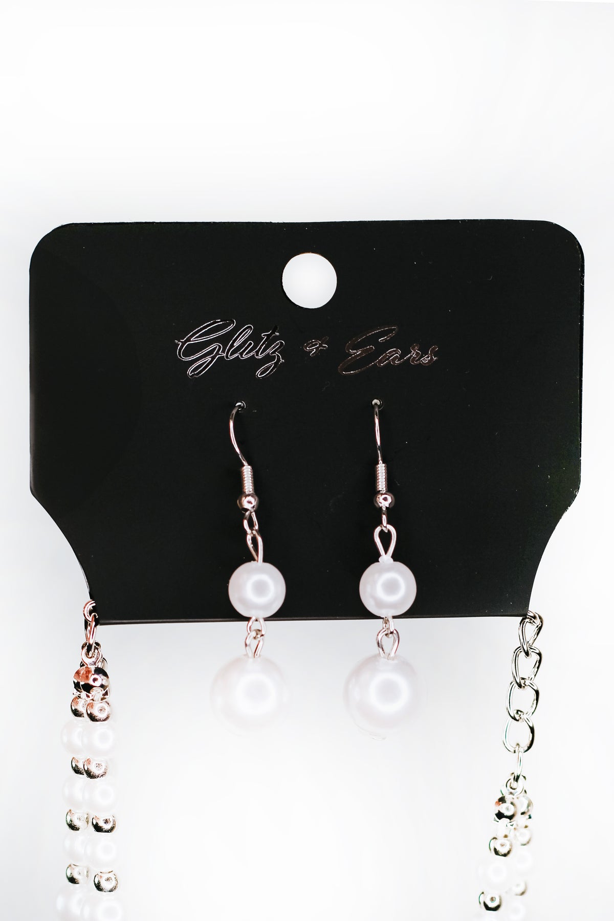 Emerald Stone Side 3 Small to Large Pearl Row Necklace