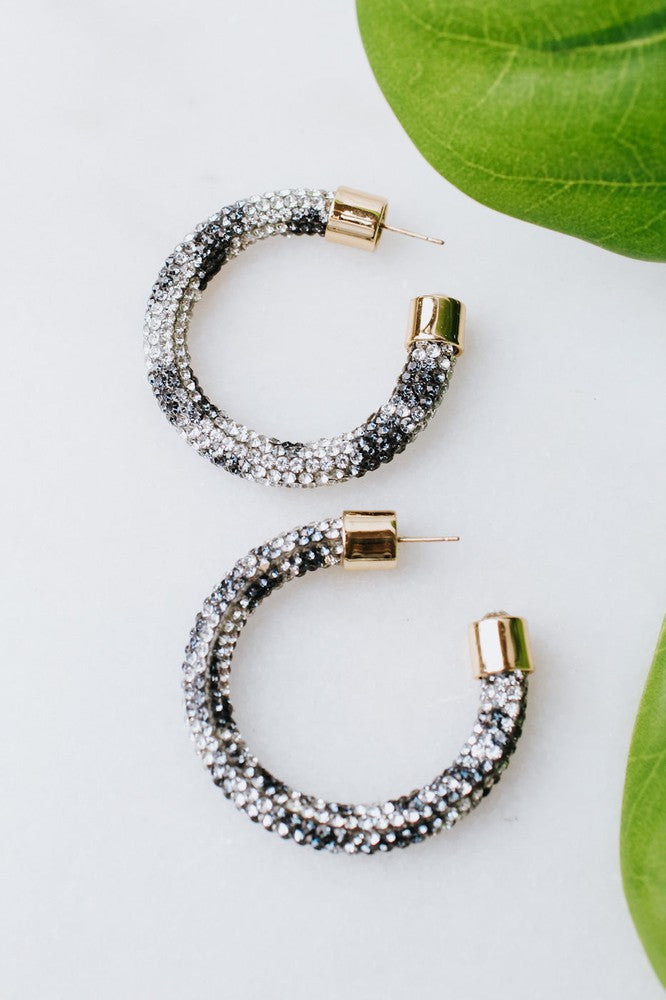 Medium All Rhinestone Hoop