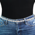 Open Teardrops w/ Center Stone Rhinestone Chain Belt