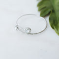 Thin One Row Pave Circle Ends Cuff