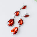 3 Teardrop Rhinestone Trim Earring