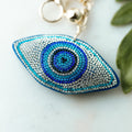 All Rhinestone Evil Eye Tassel Keychain