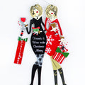 "Friends & Wine" Christmas Wine Charm & Magnet