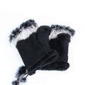 Faux Suede Fingerless Gloves w/ Fur Trim