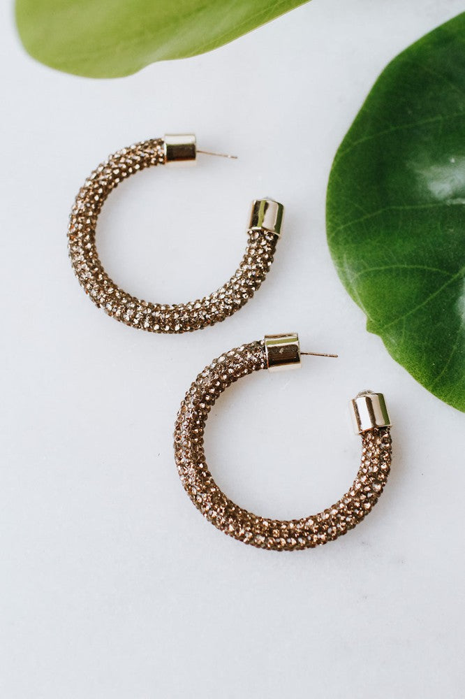 Medium All Rhinestone Hoop
