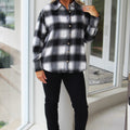 Long Sleeve Sparkle Flannel Button Down Shirt