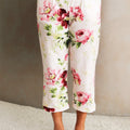 Cuffed Floral Print Pants