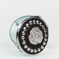 Rhinestone Studded Floral Compact
