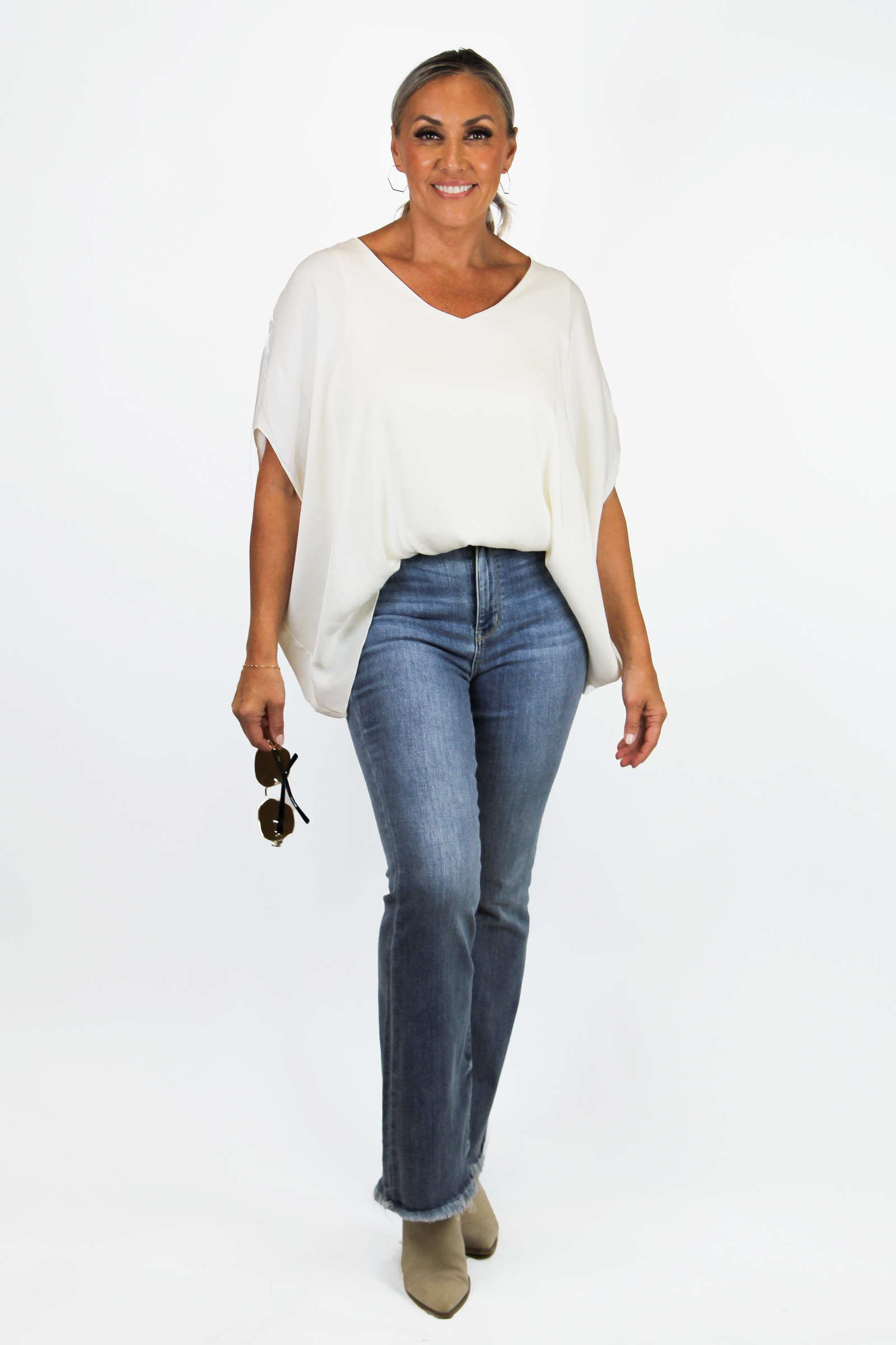 Silk Craft Top w/ Back Band