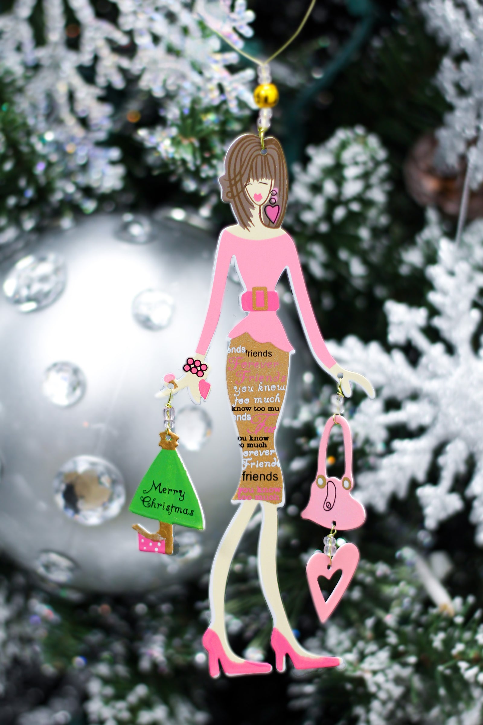 Girlfriends Metal Christmas Ornaments