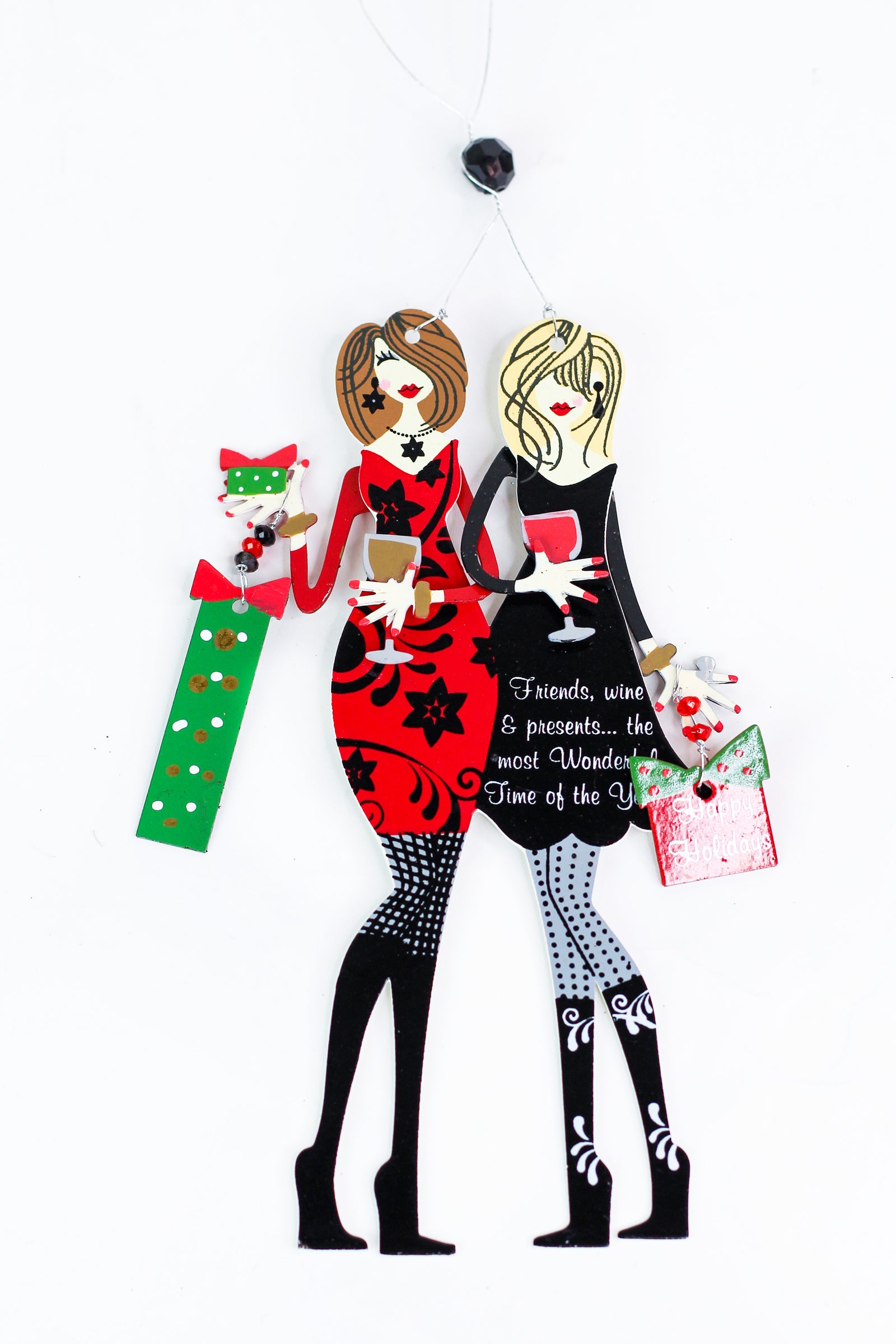 "Wine & Presents" Christmas Wine Charm & Magnet