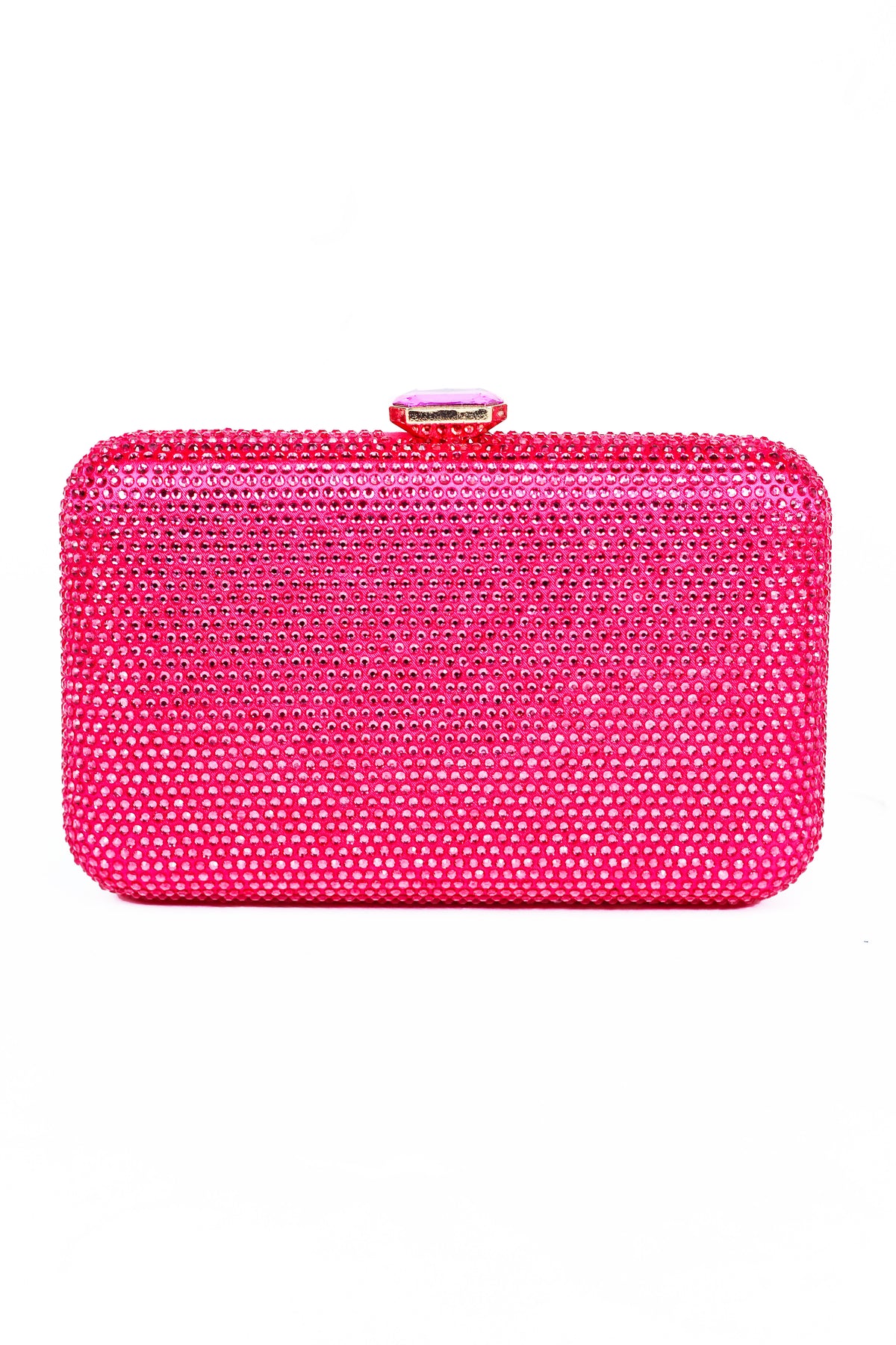 Hard All Over Rhinestone Clutch w/ Large Gem Snap