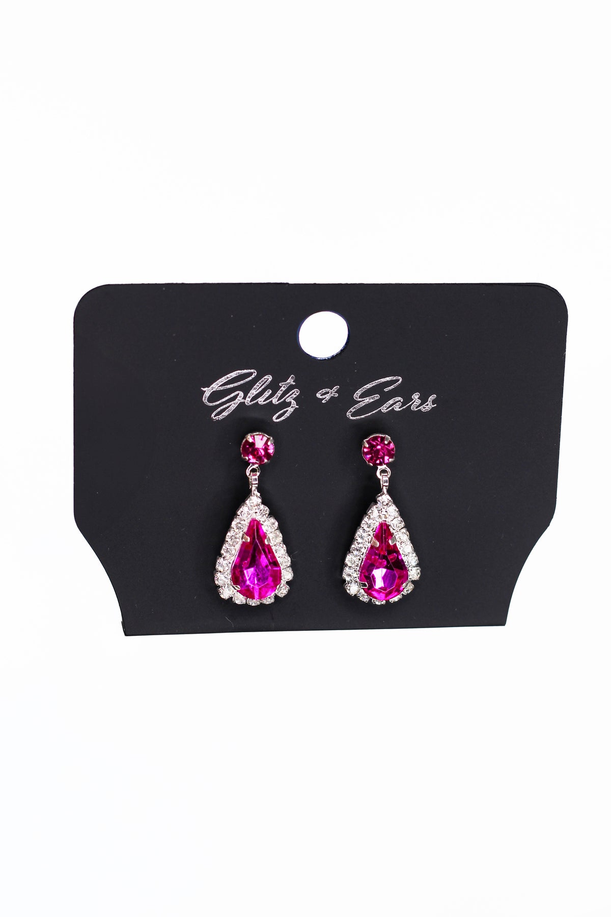 Rhinestone Twist V Teardrop Dangle Necklace