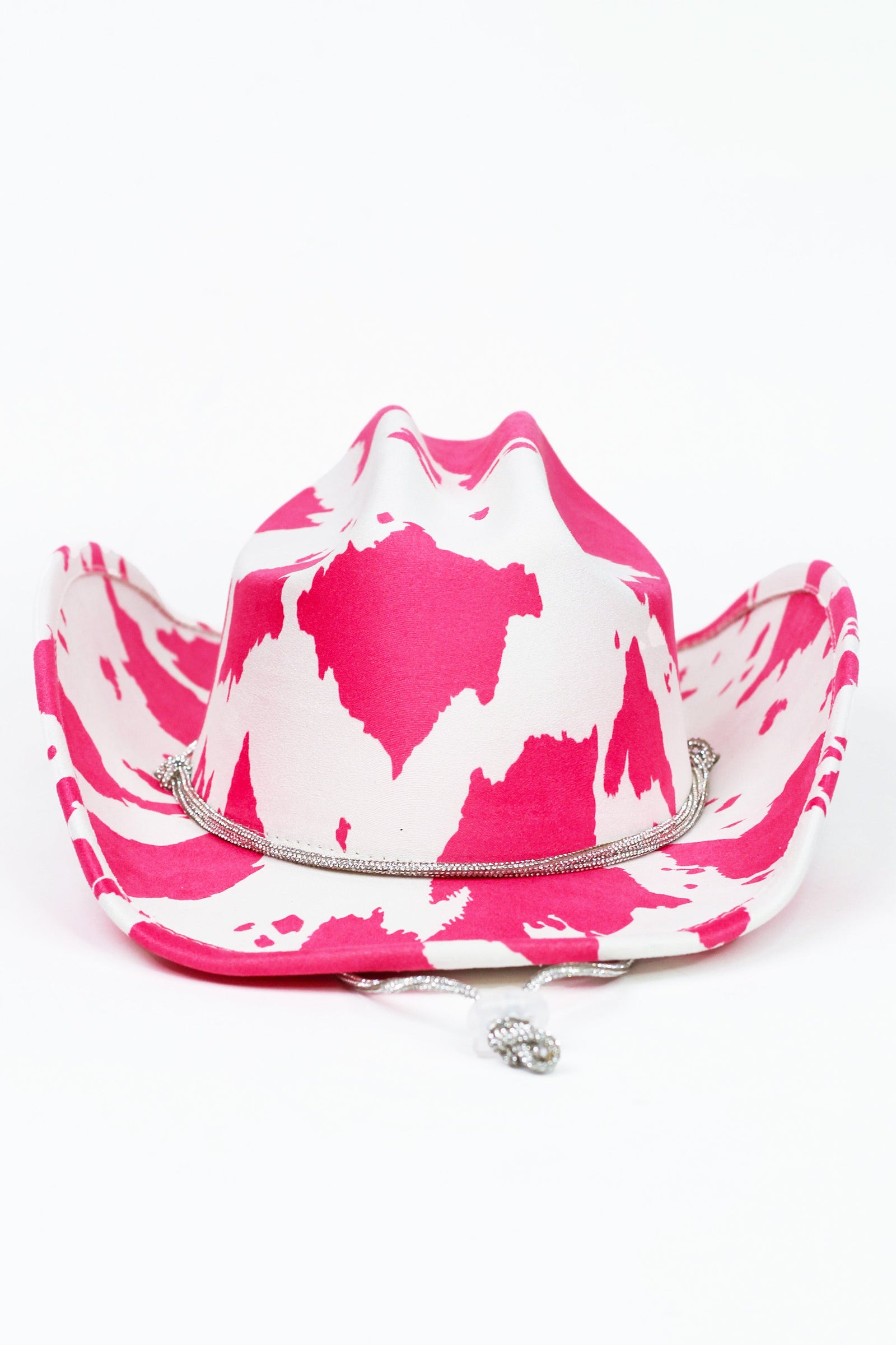 Cow Print Cowboy Hat w/ Rhinestone String