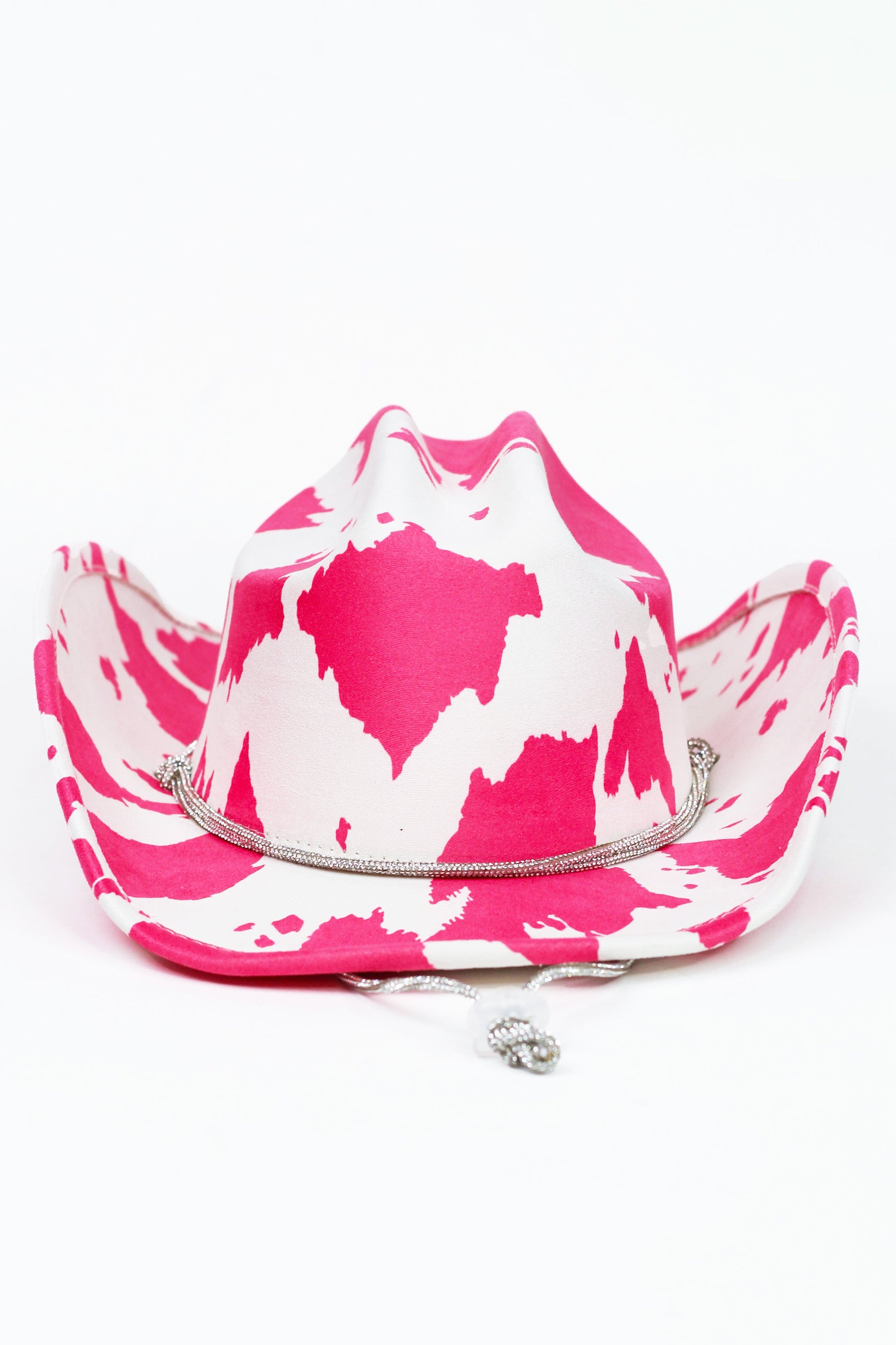Cow Print Cowboy Hat w/ Rhinestone String