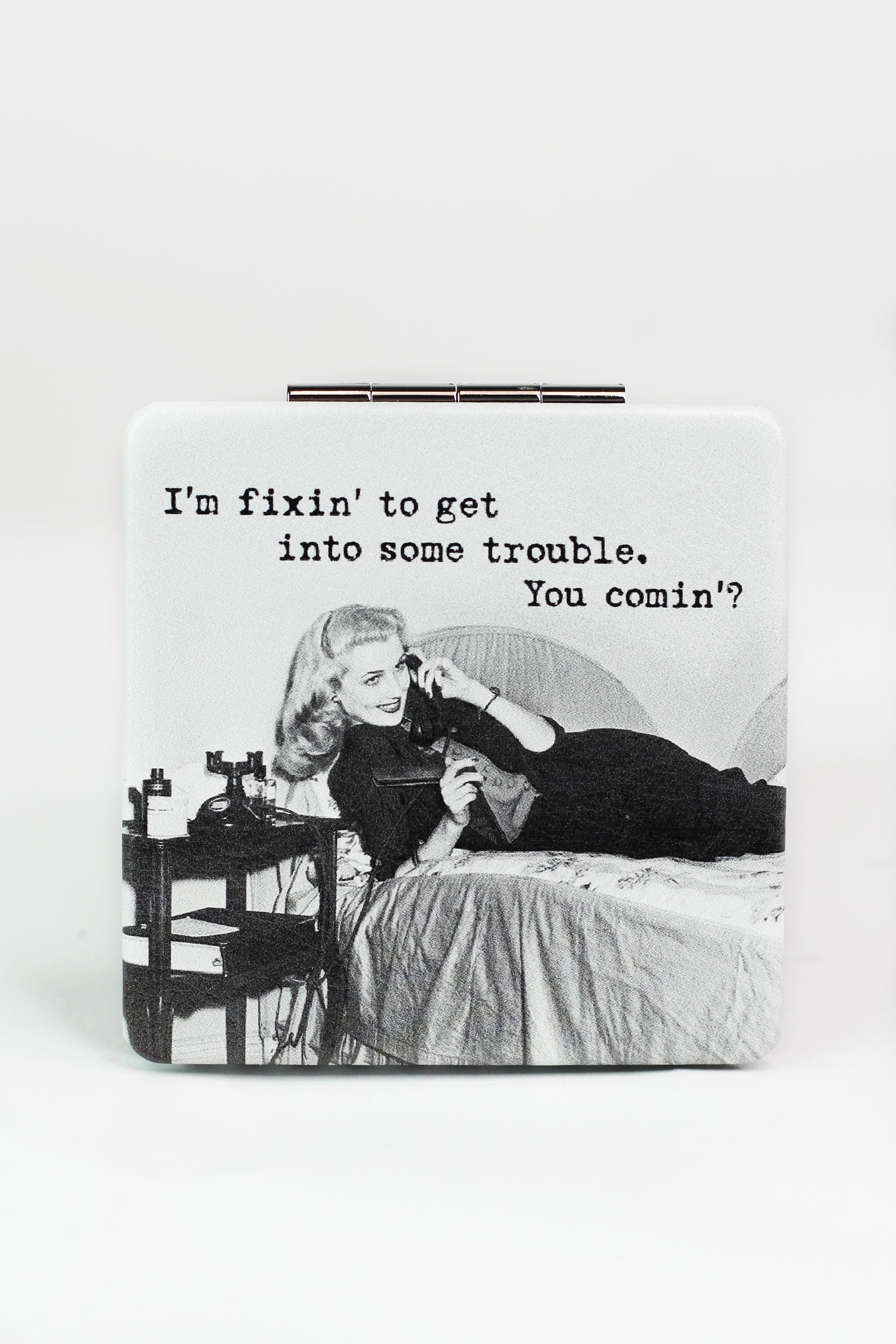 Photo & Quote Square Mirror Compact