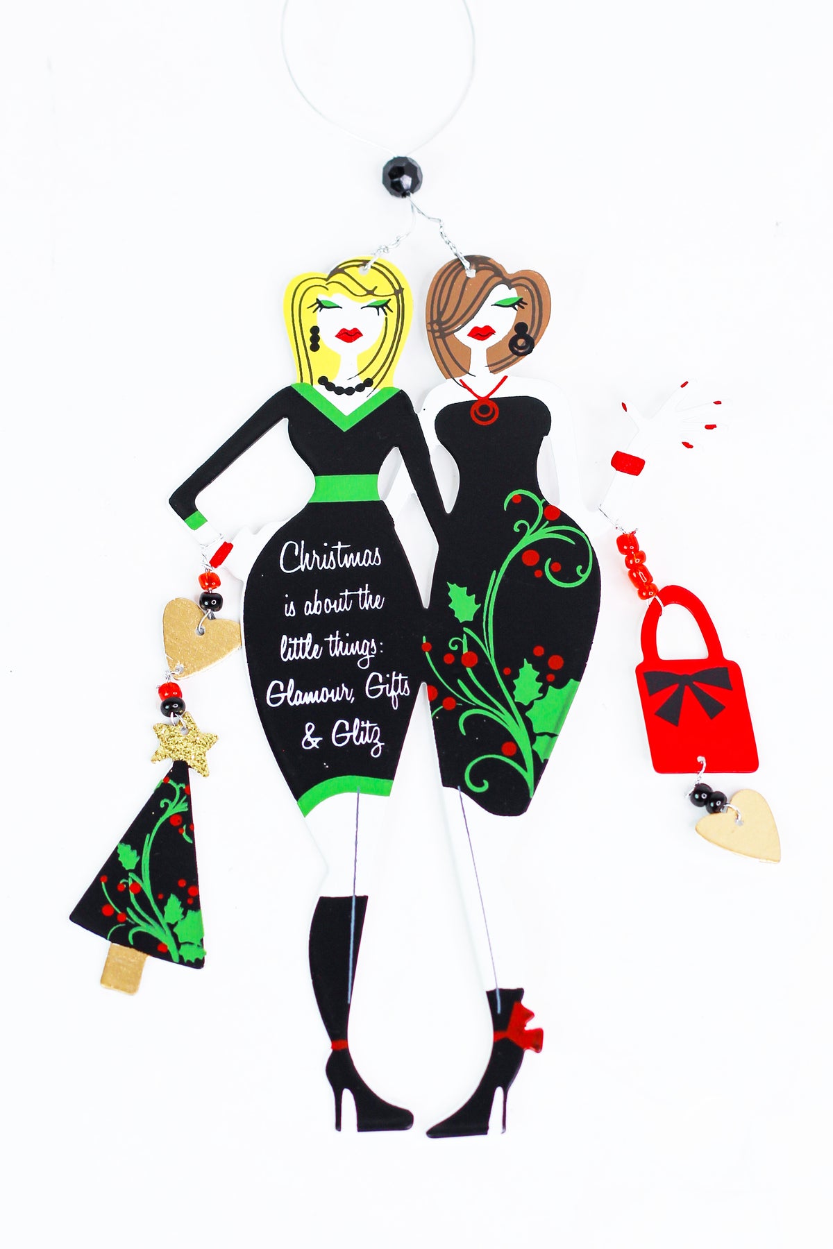 "Glamour" Divas Metal Christmas Ornament