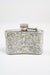 A back view of a small flask embellished with silver and AB rhinestones