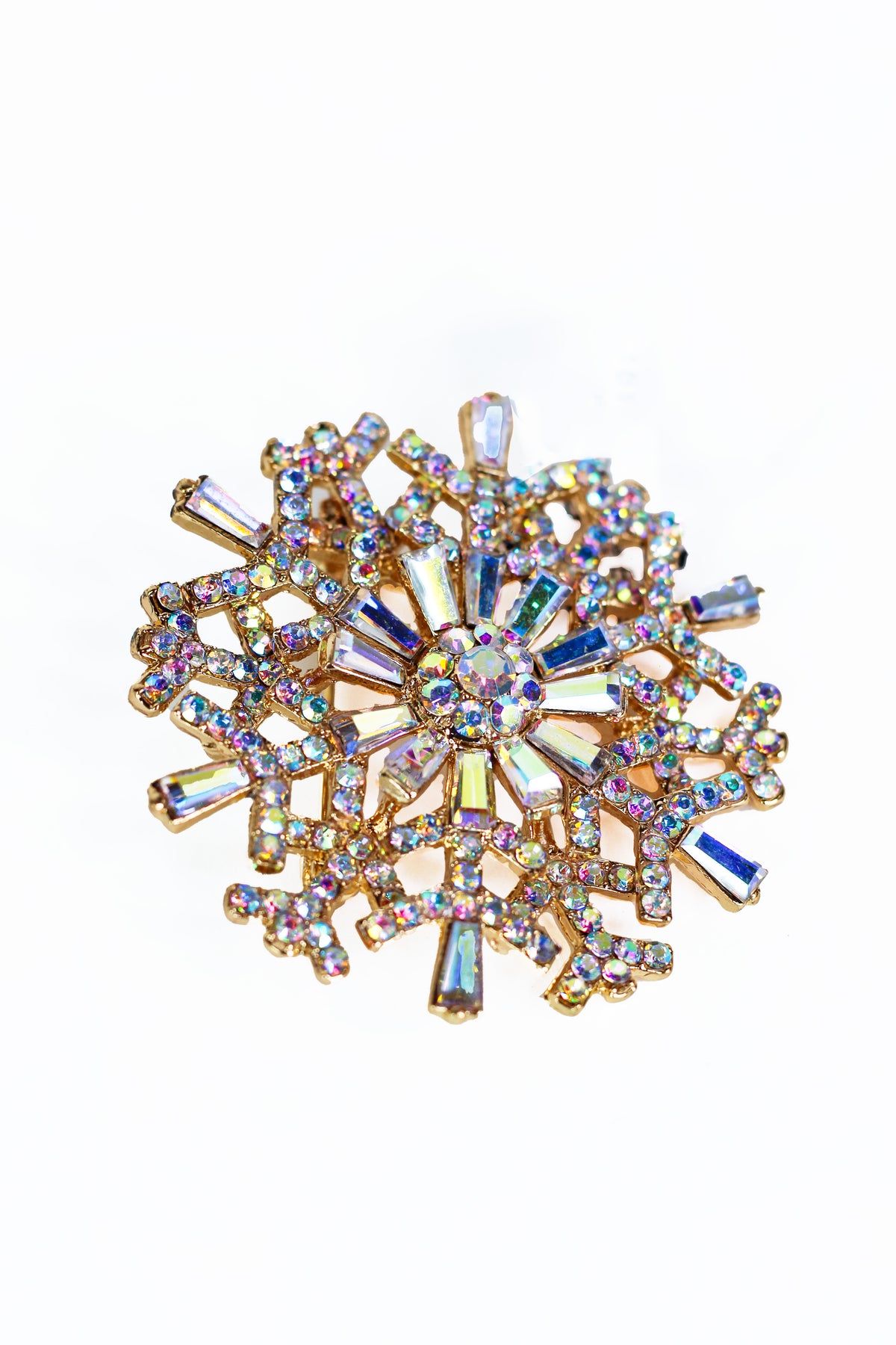 Rhinestone Snowflake Brooch