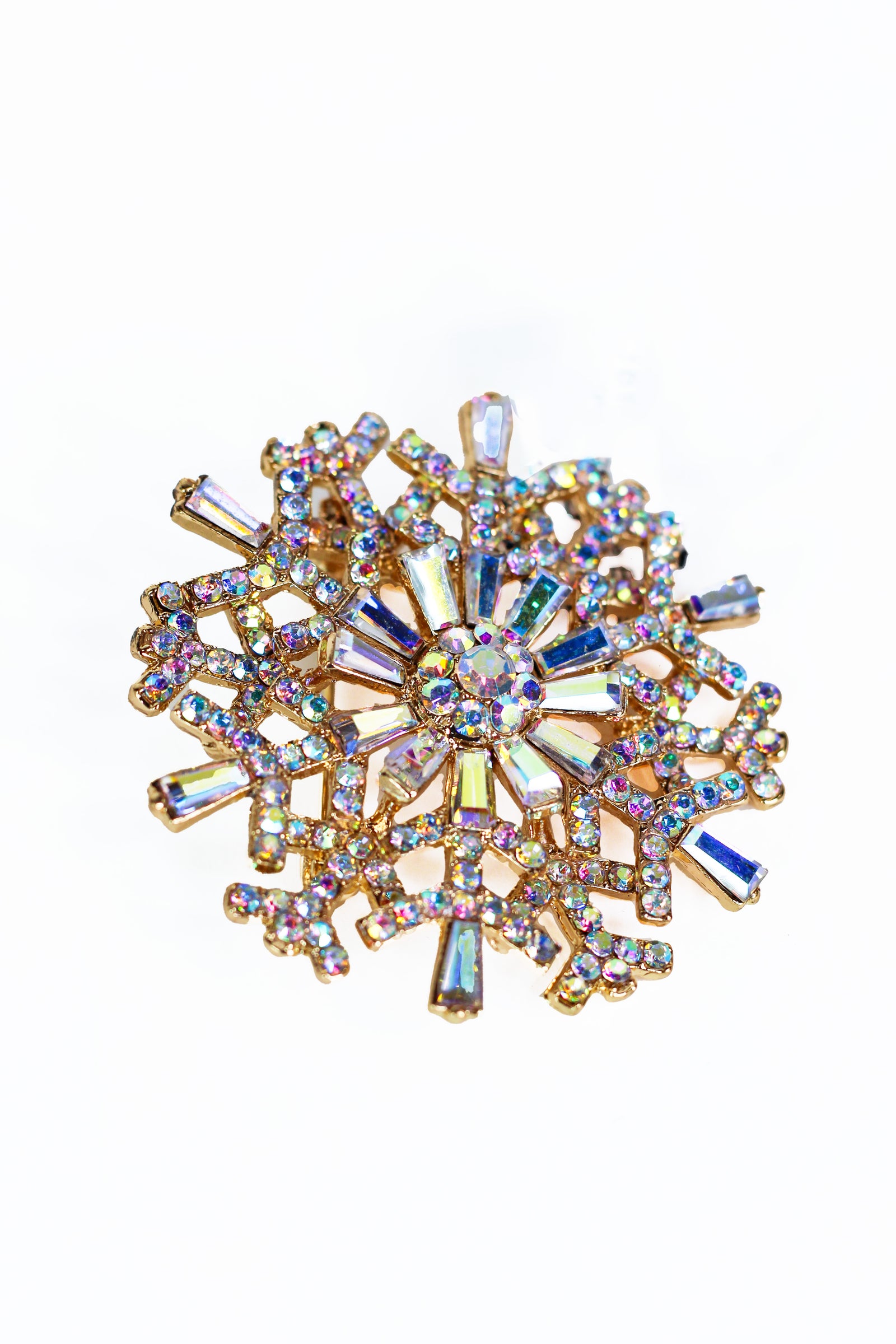 Rhinestone Snowflake Brooch