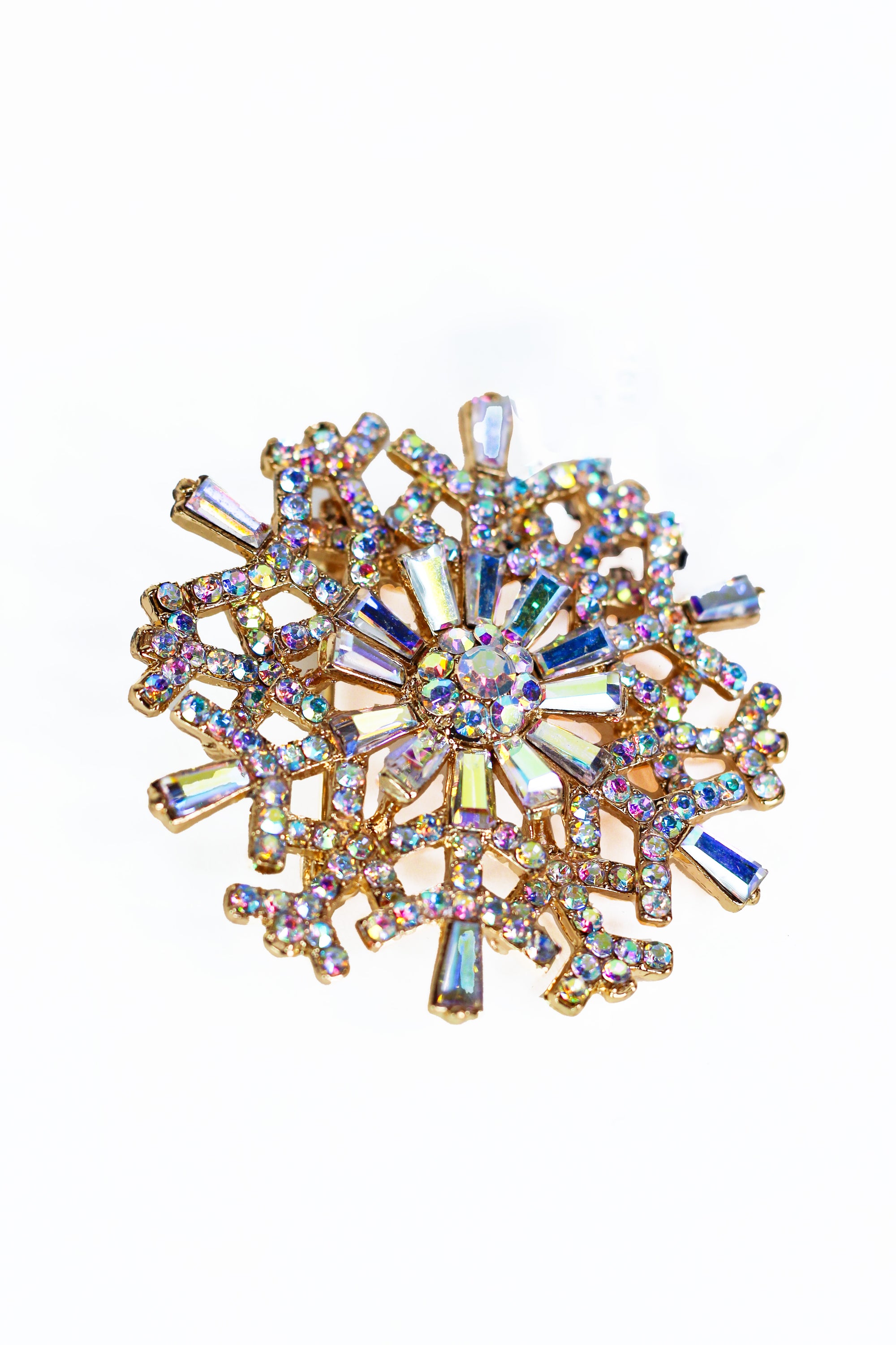 Rhinestone Snowflake Brooch