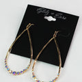 Open Metal Teardrop w/ Bottom Stones Earrings
