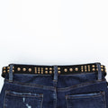Faux Leather Belt w/ Stud Accents