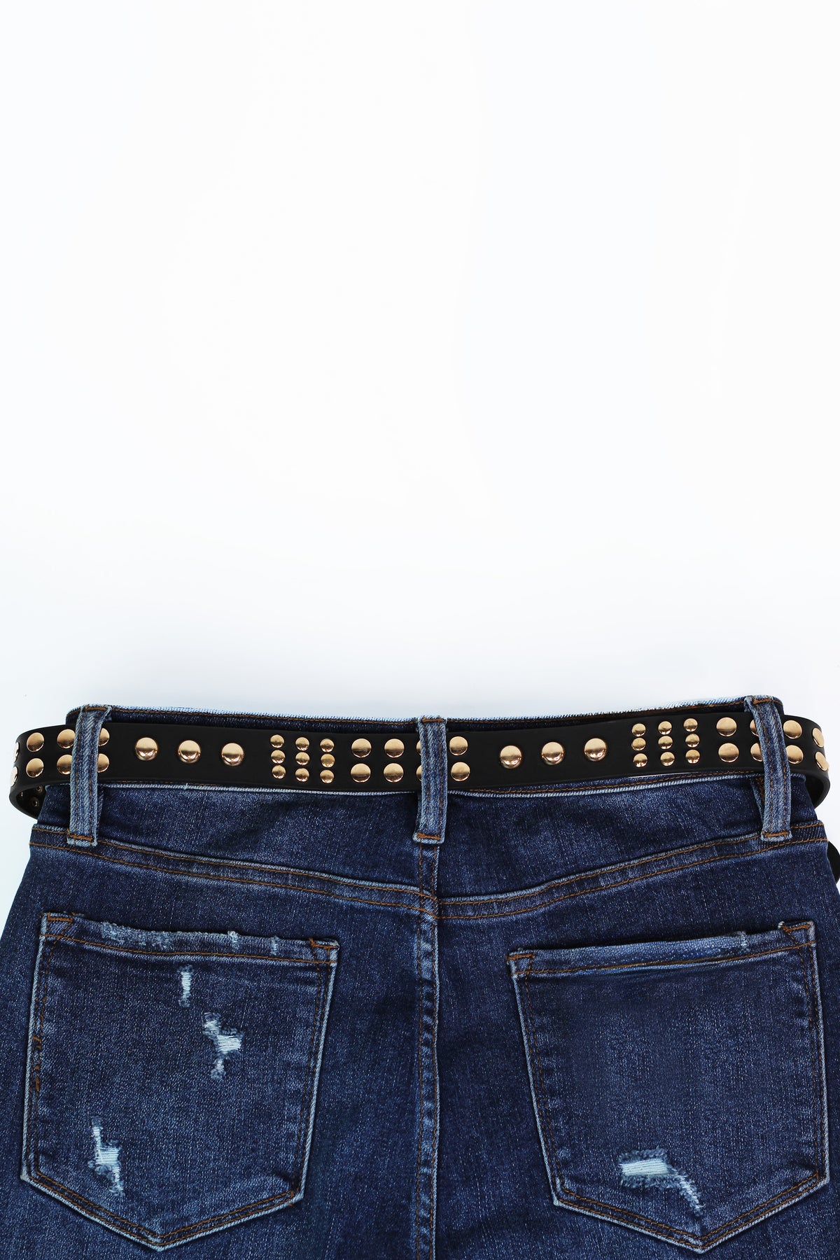 Faux Leather Belt w/ Stud Accents