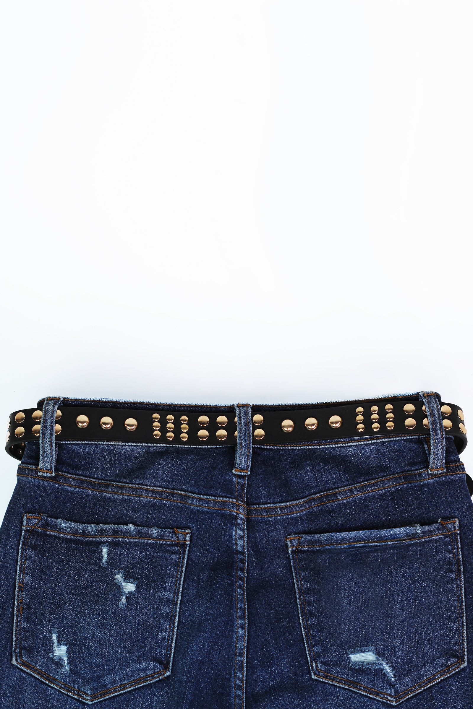 Faux Leather Belt w/ Stud Accents