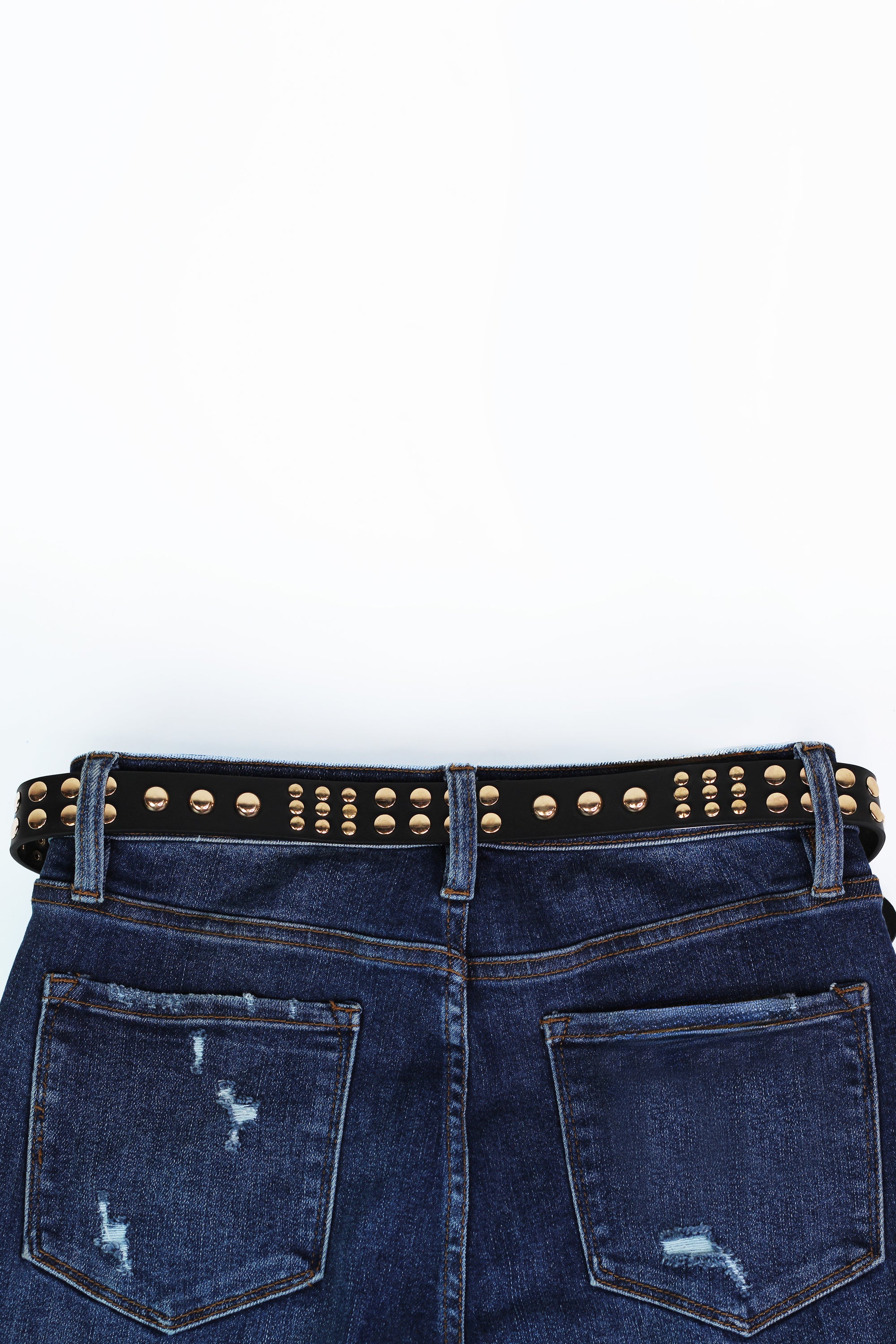 Faux Leather Belt w/ Stud Accents