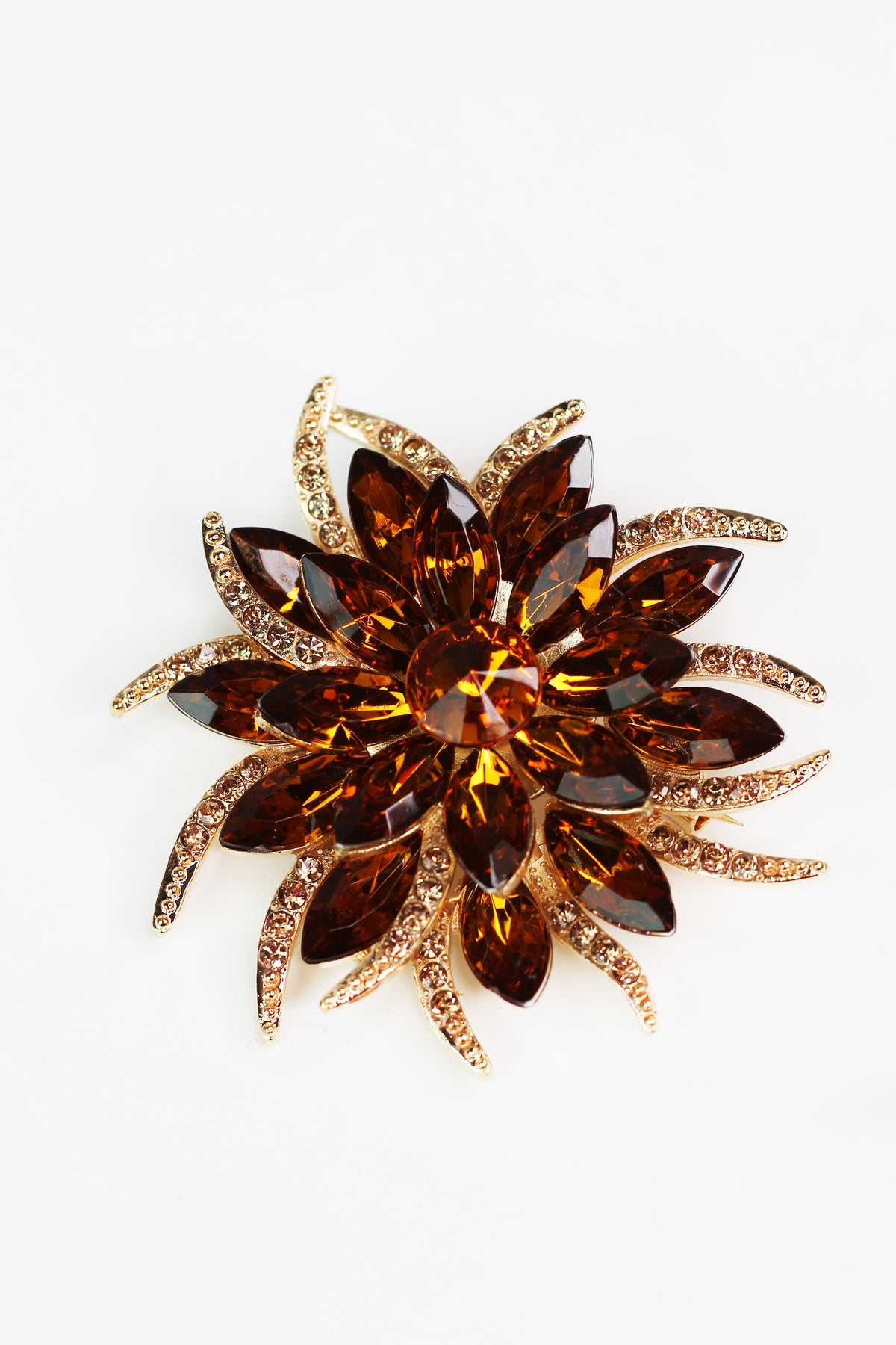 Marquis & Pave Flower Brooch