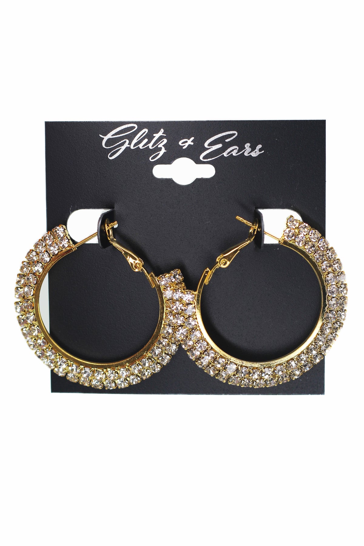 2 Row Outside Rhinestone Earrings