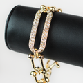 Open Rhinestone Middle U Link Bracelet