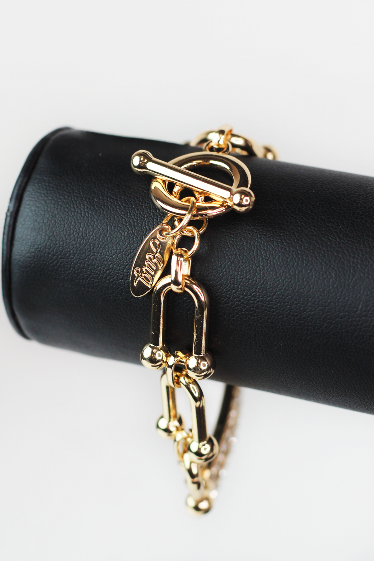 Open Rhinestone Middle U Link Bracelet