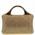 Multi Size Rhinestone Front Clutch w/ Curved Handle