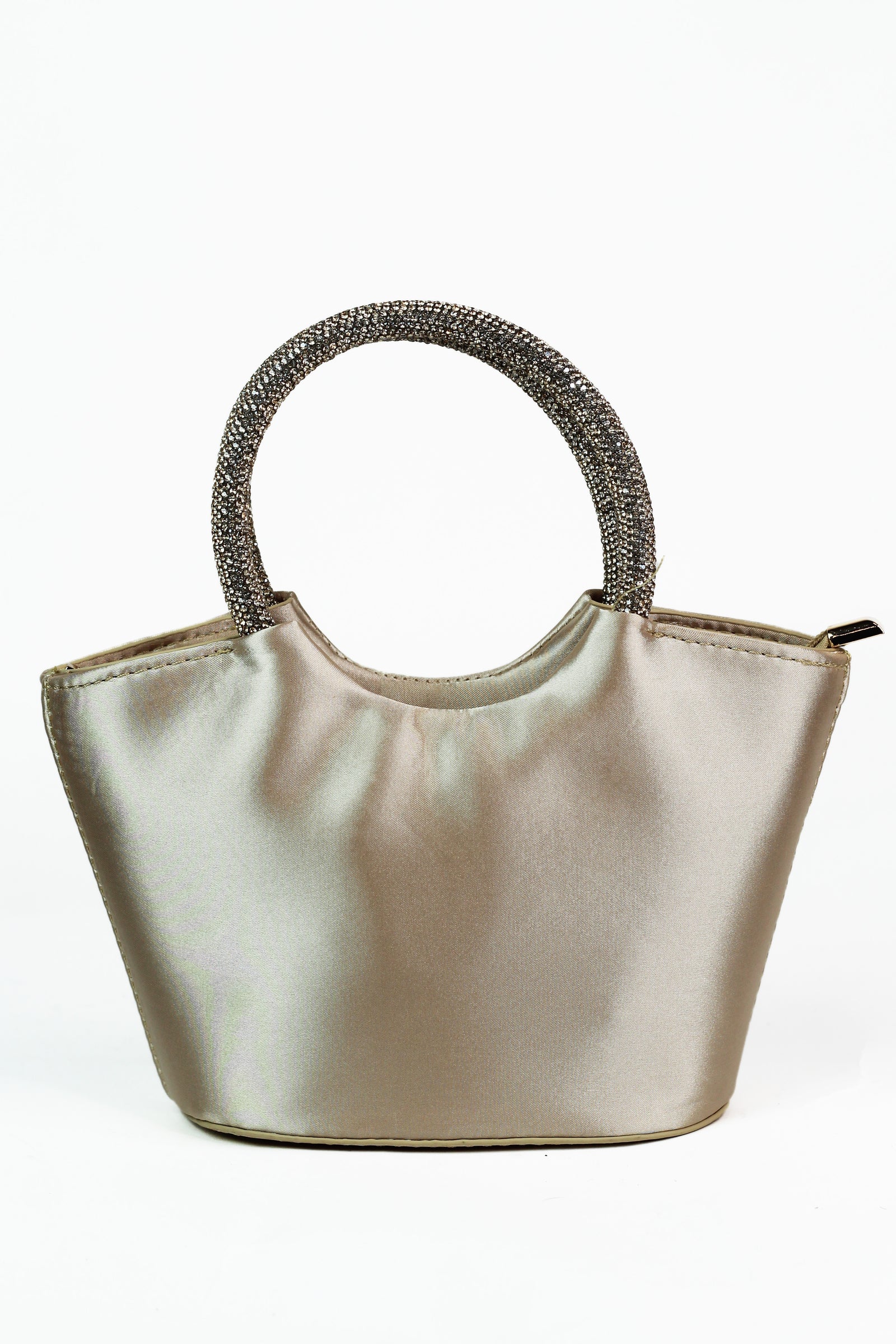 Satin Tote w/ Rhinestone Handle