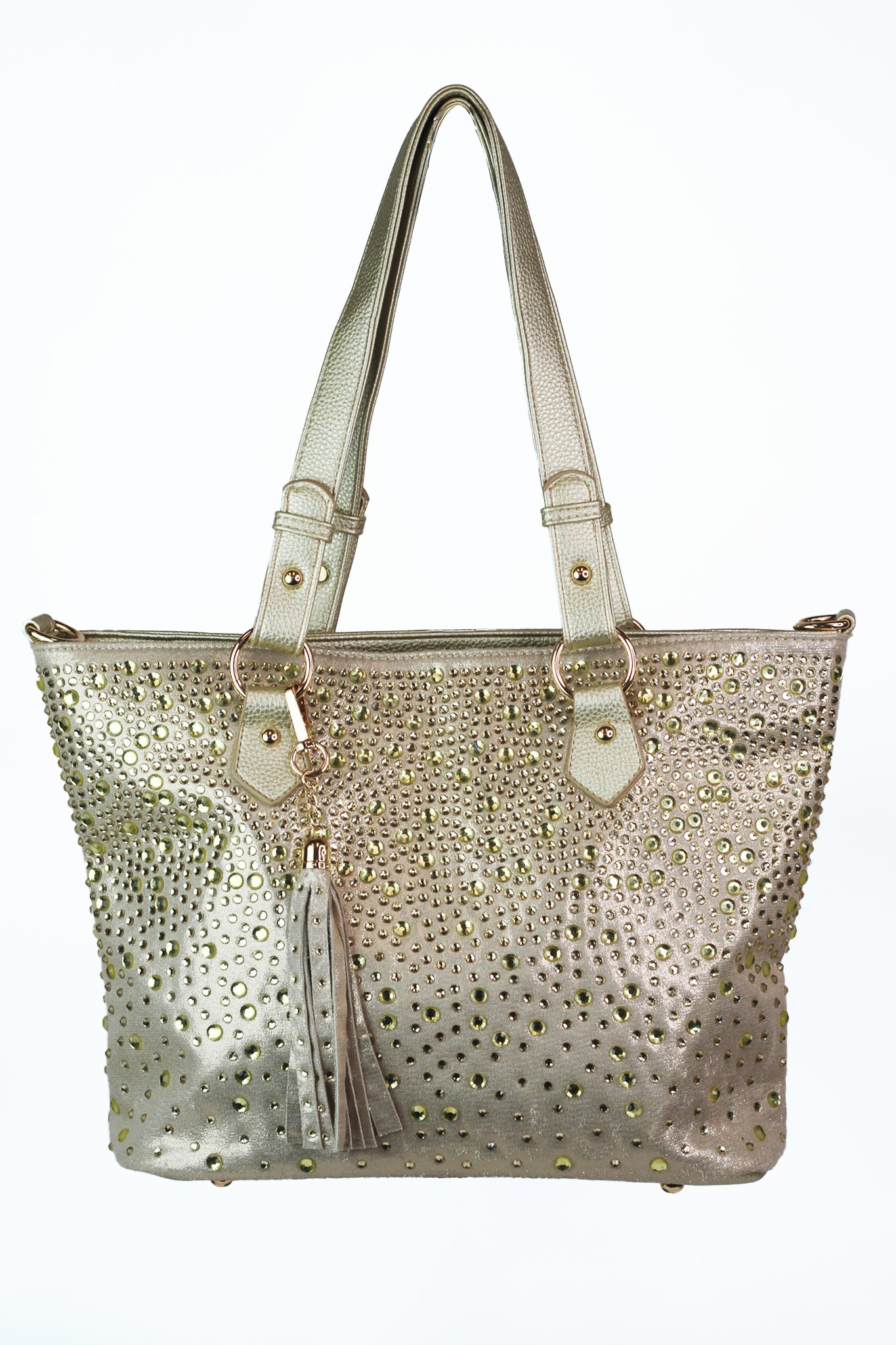 Ombre Multi Rhinestone Tote w/ Tassel